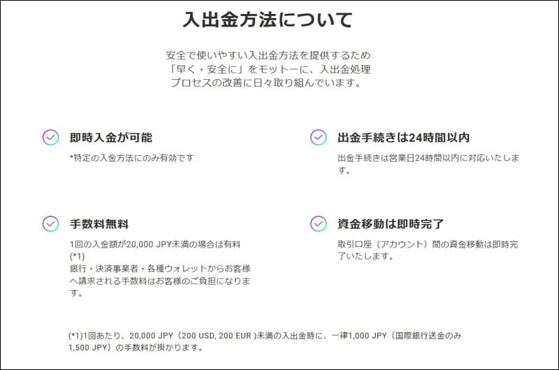 Axiory>入出金方法について