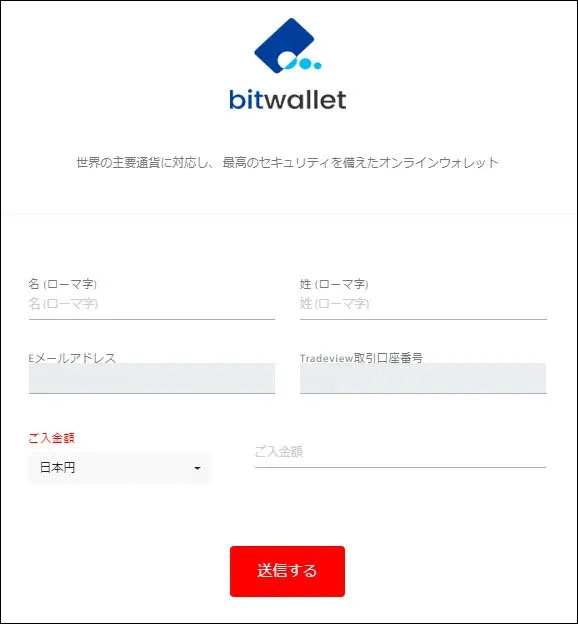 必要事項と入金額を入力