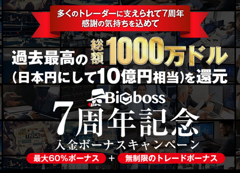 BigBossの入金ボーナス(6000ドル)